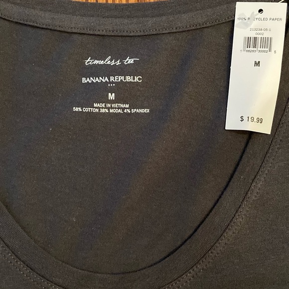 NWT! Banana Republic dark gray deep scoop neck top - Picture 4 of 5